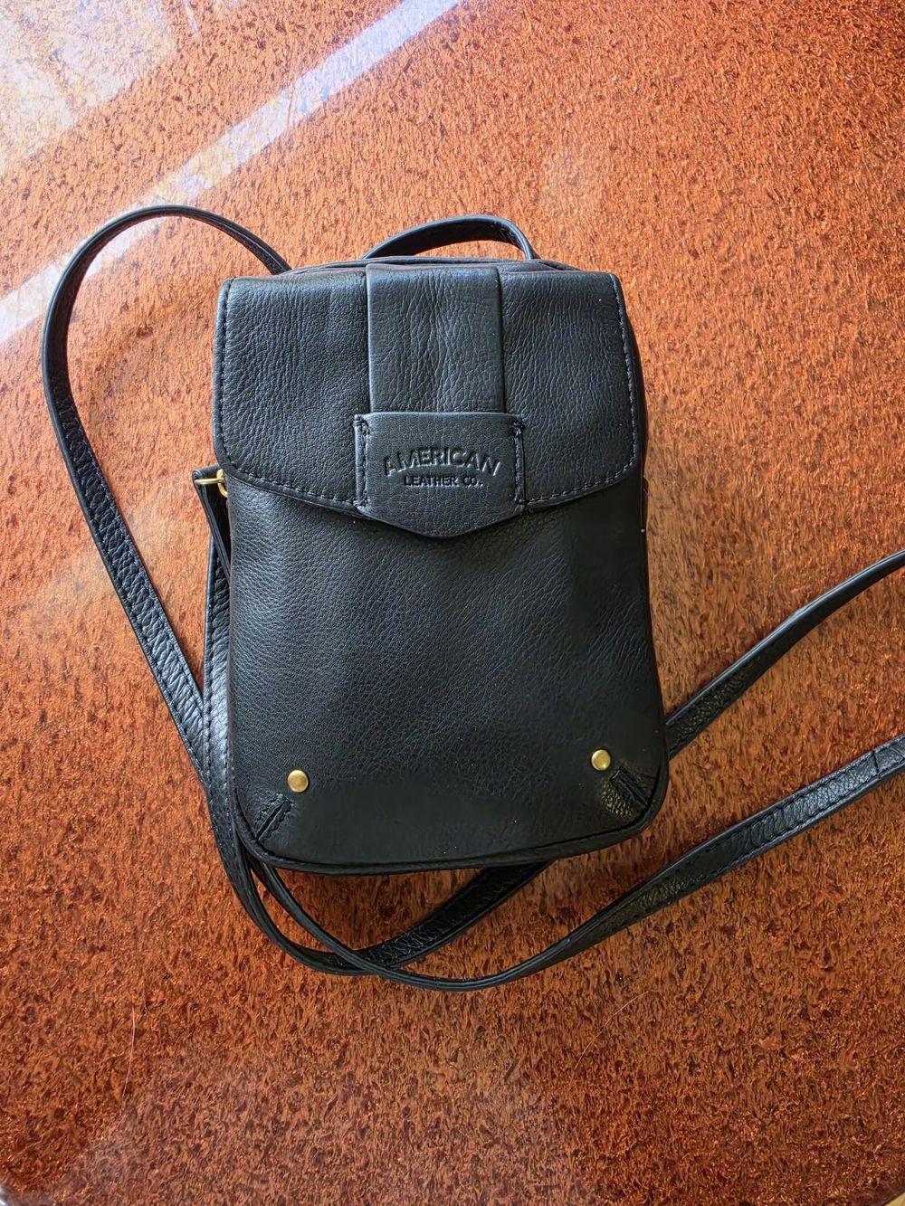 American Leather Co. Small Black Crossbody Bag